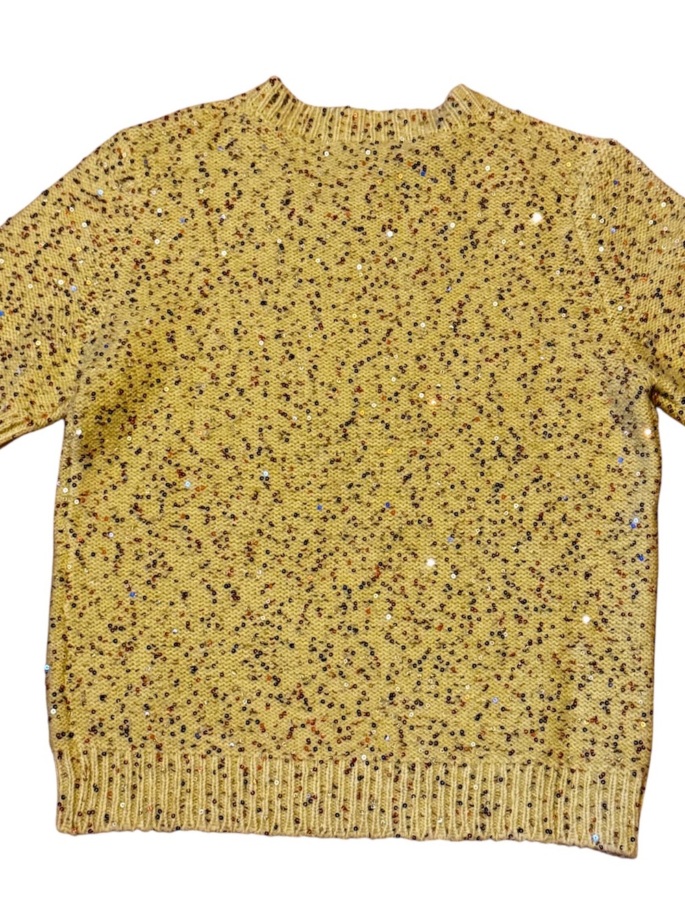 NWT Zara Yellow Sequin Sweater Top Size Small - Picture 3 of 5
